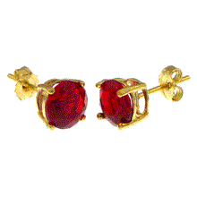 Load image into Gallery viewer, Sterling Silver 6MM Round CZ Basket Gold Plated Stud Earrings