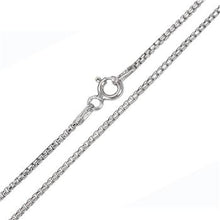Load image into Gallery viewer, Italian Sterling Silver Round Box Chain 022- 1mm with Spring Clasp Closure