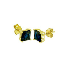 Load image into Gallery viewer, Sterling Silver Gold Plated Square CZ Casting Stud Earrings