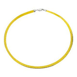Italian Sterling Silver 4mm Reversible Omega Hammered Necklace