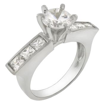 Sterling Silver 6.5mm Round Solitaire Engagement Ring