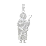 Sterling Silver Saint Jude Thaddeus W CZ Pendant