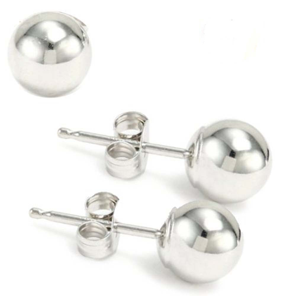 Sterling Silver Ball Earrings with Friction Post/Tension Back