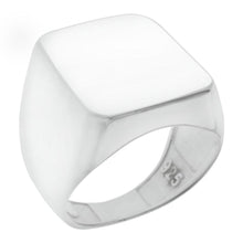 Load image into Gallery viewer, 14.5mm X 17.5mm Rectangle High Polished Engravable Sterling Silver Ring