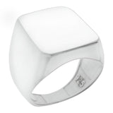 14.5mm X 17.5mm Rectangle High Polished Engravable Sterling Silver Ring