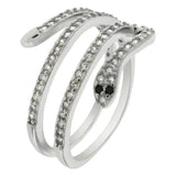 Sterling Silver Micro Pave Setting Snake Ring