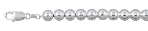 Sterling Silver Italian Solid Stylish Hollow Round Bead/Ball Chain 8mm Nickel Free Necklace with Lobster Claw Clasp Closure