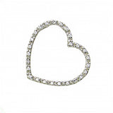 Sterling Silver Fancy Small Single Open Floating Heart Pendant with Clear CzAnd Pendant Dimensions of 23MMx21MM
