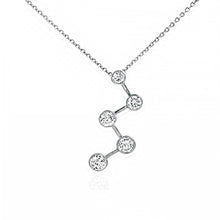 Load image into Gallery viewer, Sterling Silver Fancy Designer Journey Pendant with Clear CzAnd Pendant Dimensions of 11.5MMx22.23MM