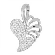Load image into Gallery viewer, Sterling Silver Fancy Heart Pendant Embedded with Micro Pave Clear Cz StonesAnd Pendant Dimensions of 17MMx28.58MM