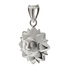 Load image into Gallery viewer, Sterling Silver Italian Hollow Both Side Sun Pendant with Pendant Dimensions of 20MMx31.75MM