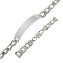 Load image into Gallery viewer, Sterling Silver Flat Curb 250-10.3mm ID Bracelet, Width 11mm