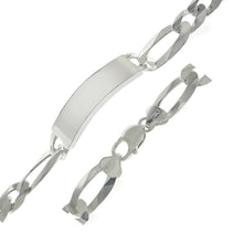 Load image into Gallery viewer, Sterling Silver Flat Figaro 300-12.5mm Italian ID Bracelet