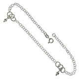 Sterling Silver Italian D/C Circle W Dangle Bead Anklet