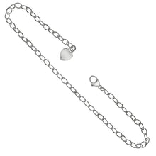Load image into Gallery viewer, Sterling Silver Italian Oval Link W Heart Anklet