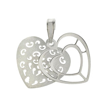 Load image into Gallery viewer, Sterling Silver Italian Laser Cut Double Layer Heart Pendant