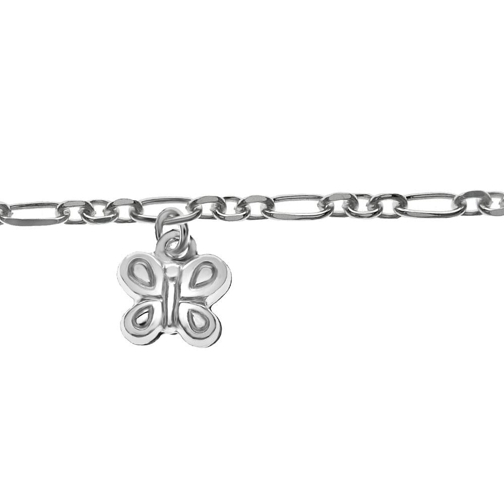 Sterling Italian Sterling Silver Dangle Butterfly Anklet