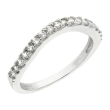 Load image into Gallery viewer, Sterling Silver Cubic Zirconia Curve Band Ring