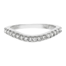 Load image into Gallery viewer, Sterling Silver Cubic Zirconia Curve Band Ring