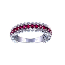 Load image into Gallery viewer, Sterling Silver Rhodium Plated Red CZ Ring