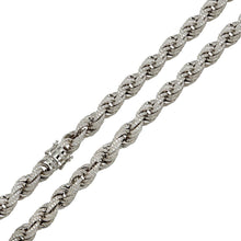 Load image into Gallery viewer, Sterling Silver Rhodium Plated CZ 9.7mm Encrusted Rope Chains