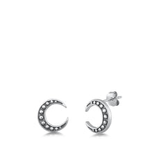 Load image into Gallery viewer, Sterling Silver Crescent Moon Small Stud Earrings