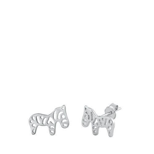 Sterling Silver Stud Zebra Earrings