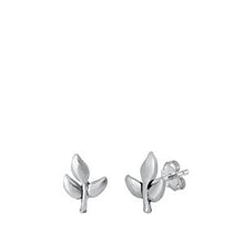 Load image into Gallery viewer, Sterling Silver Leaves Stud Earrings