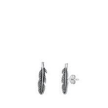 Load image into Gallery viewer, Sterling Silver Feather Stud Earrings