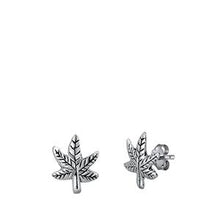 Load image into Gallery viewer, Sterling Silver Leaves Stud Earrings