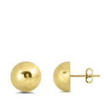 Load image into Gallery viewer, Sterling Silver Gold Plated Half Ball Stud