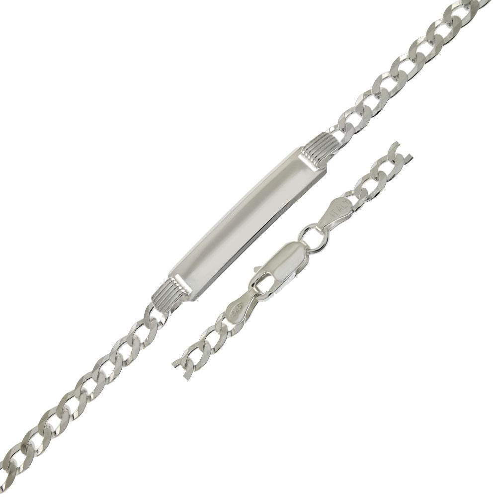 Sterling Silver Flat Curb 100-4.2mm ID Bracelet