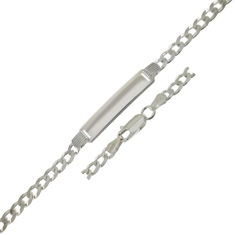 Sterling Silver Flat Curb 100-4.2mm ID Bracelet