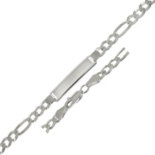 Load image into Gallery viewer, Sterling Silver Flat Figaro 120-5mm Italian ID Bracelet, 7 inches