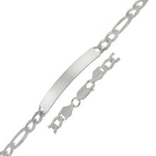 Load image into Gallery viewer, Sterling Silver Flat Figaro 150-6.5mm ID Bracelet, Width 7mm