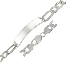 Load image into Gallery viewer, Sterling Silver Flat Figaro 250-10.7mm ID Bracelet