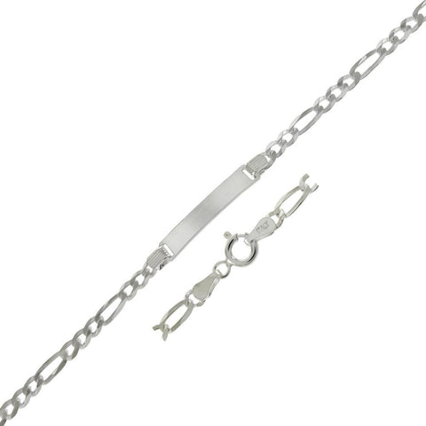 Sterling Silver Flat Figaro 080-3.5mm ID Bracelet, Width 5mm