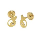 14K Yellow Gold Dolphin Earrings