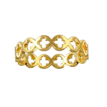 Load image into Gallery viewer, Sterling Silver Gold Plated Open Cross Disc Link Ring