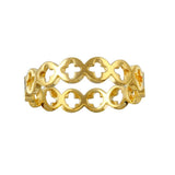 Sterling Silver Gold Plated Open Cross Disc Link Ring