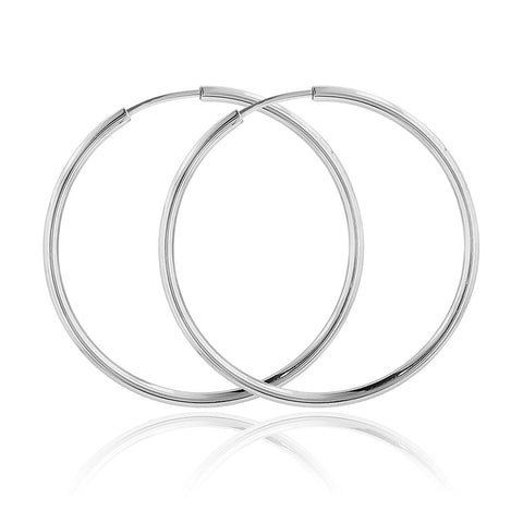 Sterling Silver Elegant 1.5MM Endless Hoop Earrings