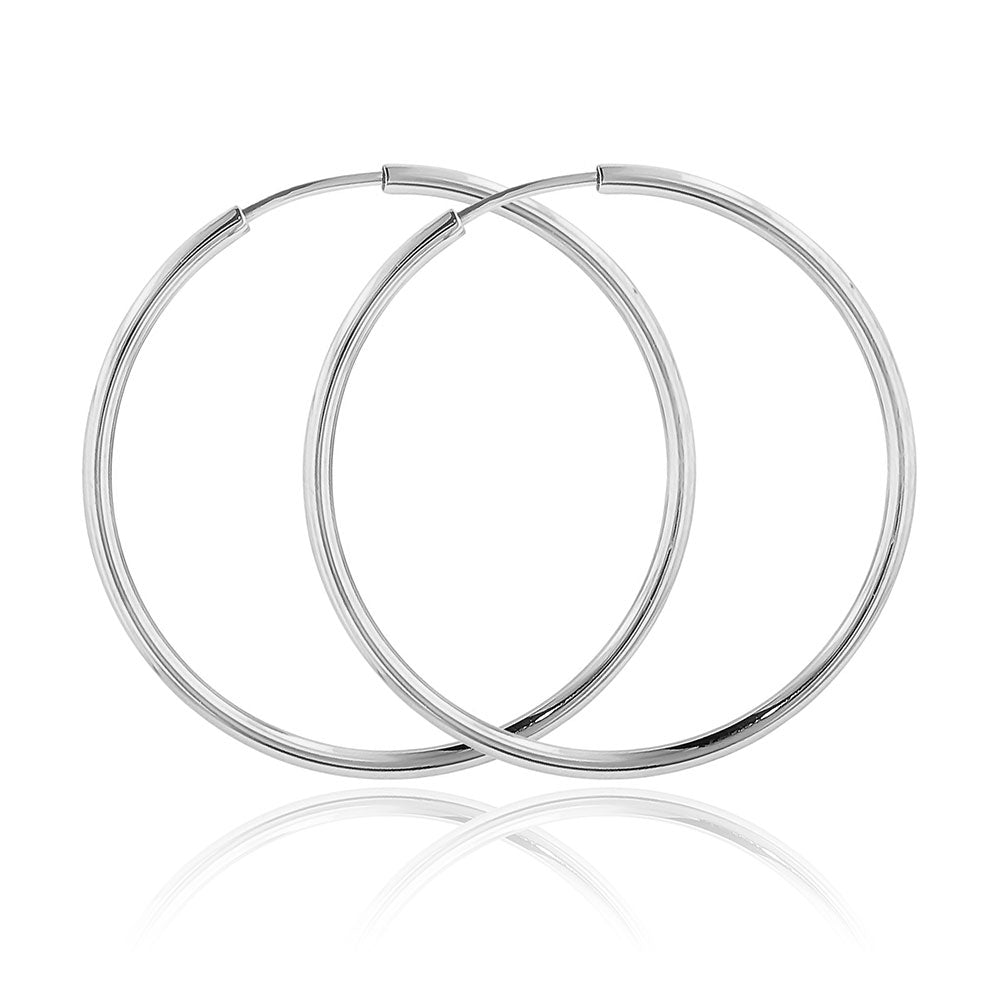Sterling Silver 2MM Endless Hoop Earrings