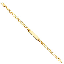 Load image into Gallery viewer, 14K Yellow Gold Figaro 3+1 Baby ID Bracelet