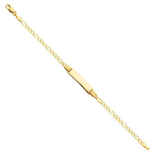 Load image into Gallery viewer, 14K Yellow Gold Figaro 3+1 Baby ID Bracelet