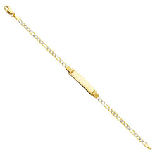 Load image into Gallery viewer, 14K Two Tone Gold Figaro 3+1 WP Baby ID Bracelet