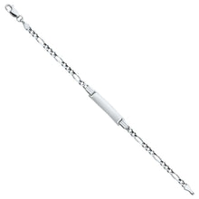 Load image into Gallery viewer, 14K White Gold Figaro 3+1 Baby ID Bracelet