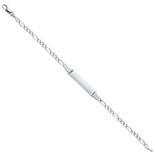 Load image into Gallery viewer, 14K White Gold Figaro 3+1 Baby ID Bracelet