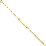 14K Yellow 060 HOLLOW Figaro 3+1 BABY ID Bracelet