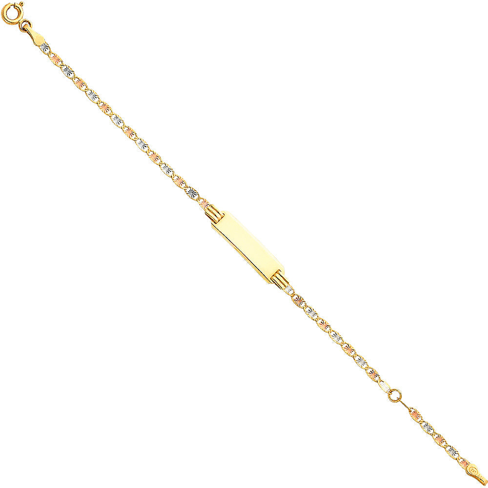 14K 040 VAL Tricolor STAR DC SM BABY ID Bracelet