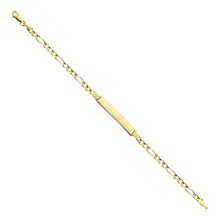 Load image into Gallery viewer, 14K Yellow Gold Figaro 3+1 ID Bracelet